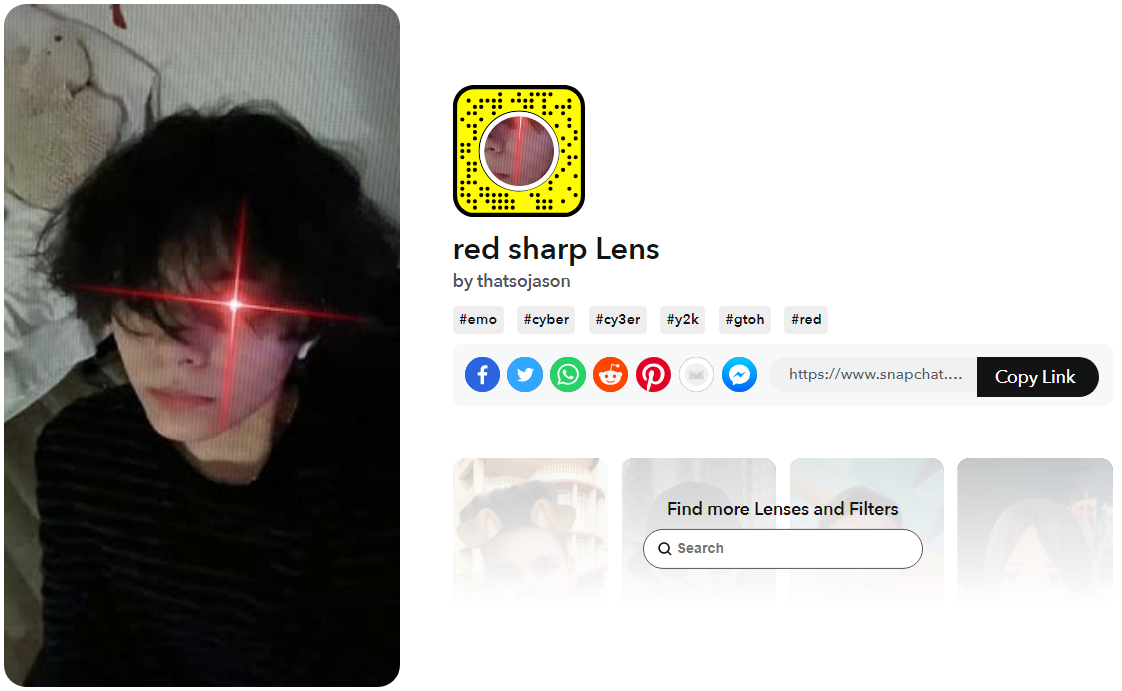 red sharp filter from snapchat