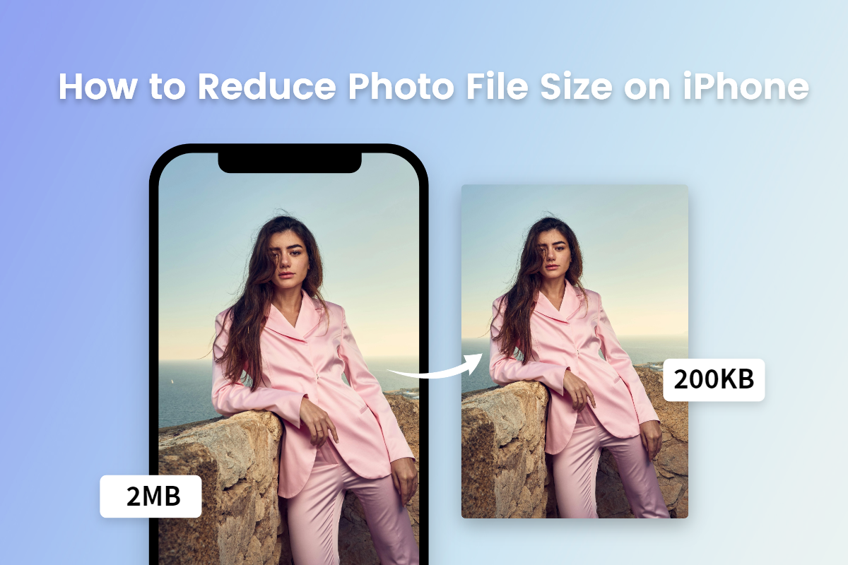 reduce female photo file size to 200kb on iphone