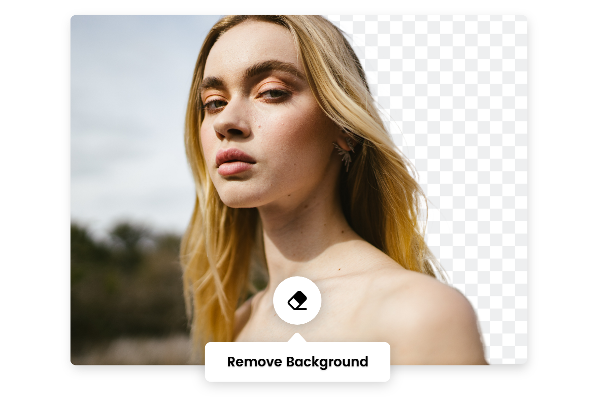 remove background from female portrait using fotor