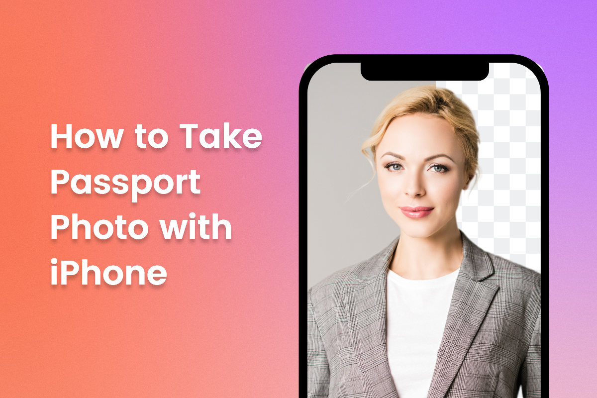 remove female passport photo background into white on iphone