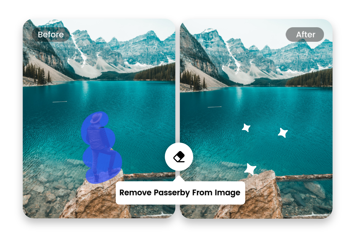 remove passerby from landscape using fotor