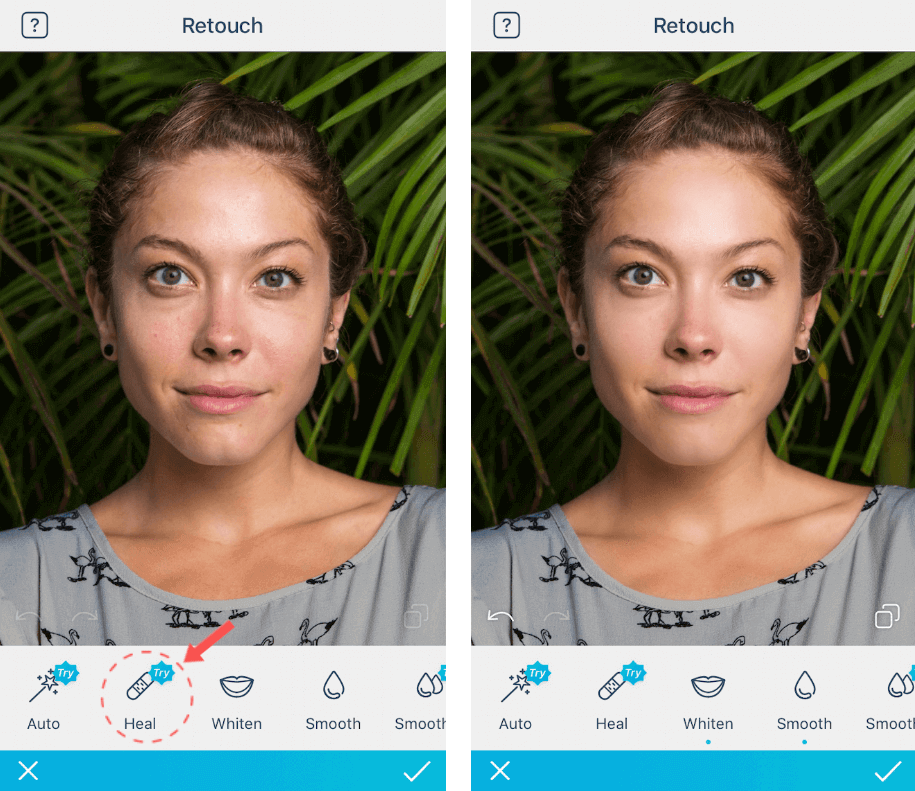 retouch a girl portrait with facetune app