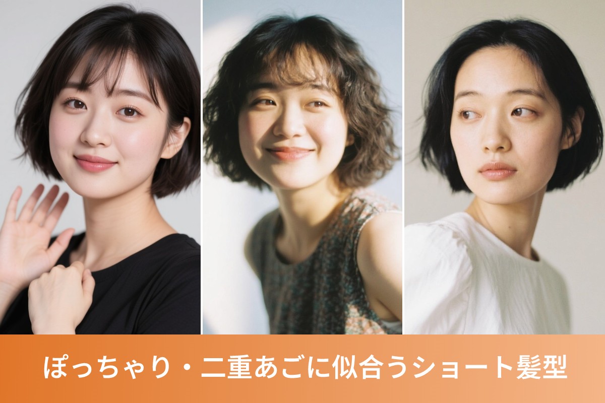 ぽっちゃり・二重あご・丸顔に似合うショート髪型