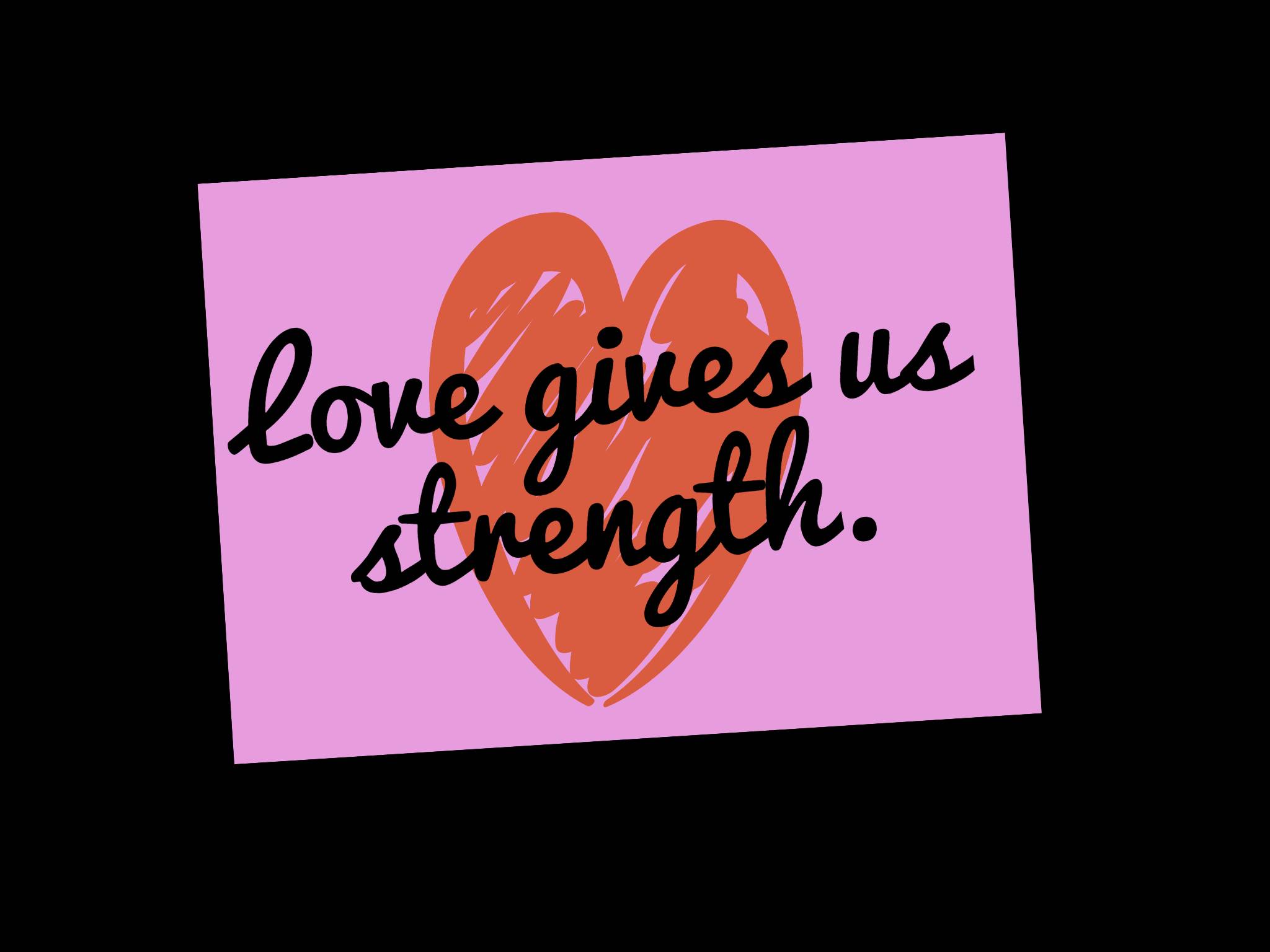 short positive self love quotes featuring strong contrast betwwen black background and a pink design in center