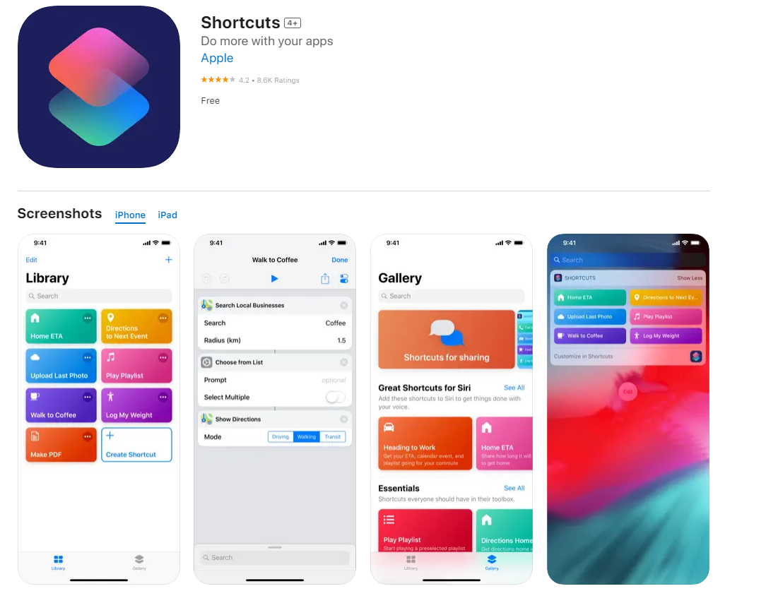 shortcuts app iphone