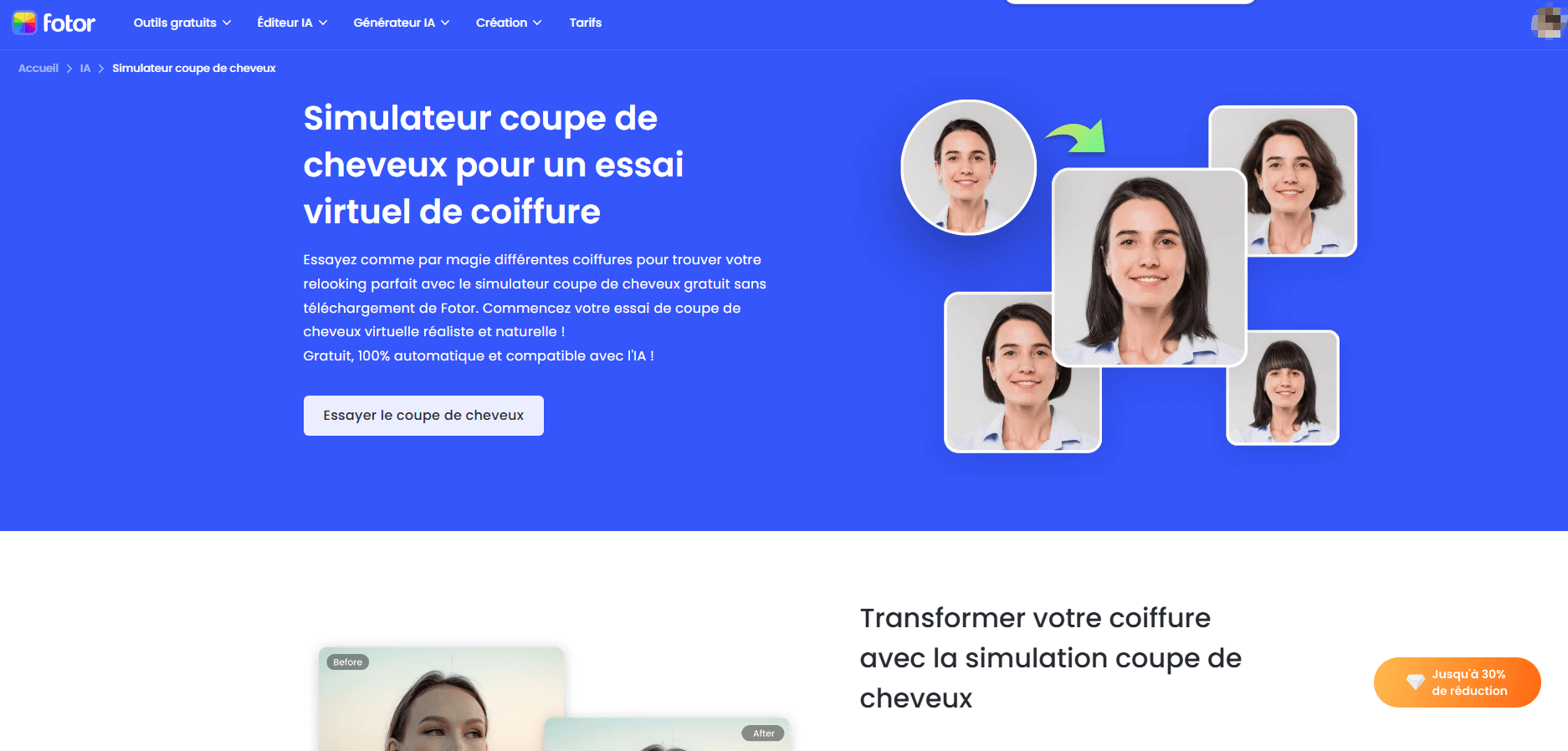 simulateur coupe de cheveux pour affiner un visage rond