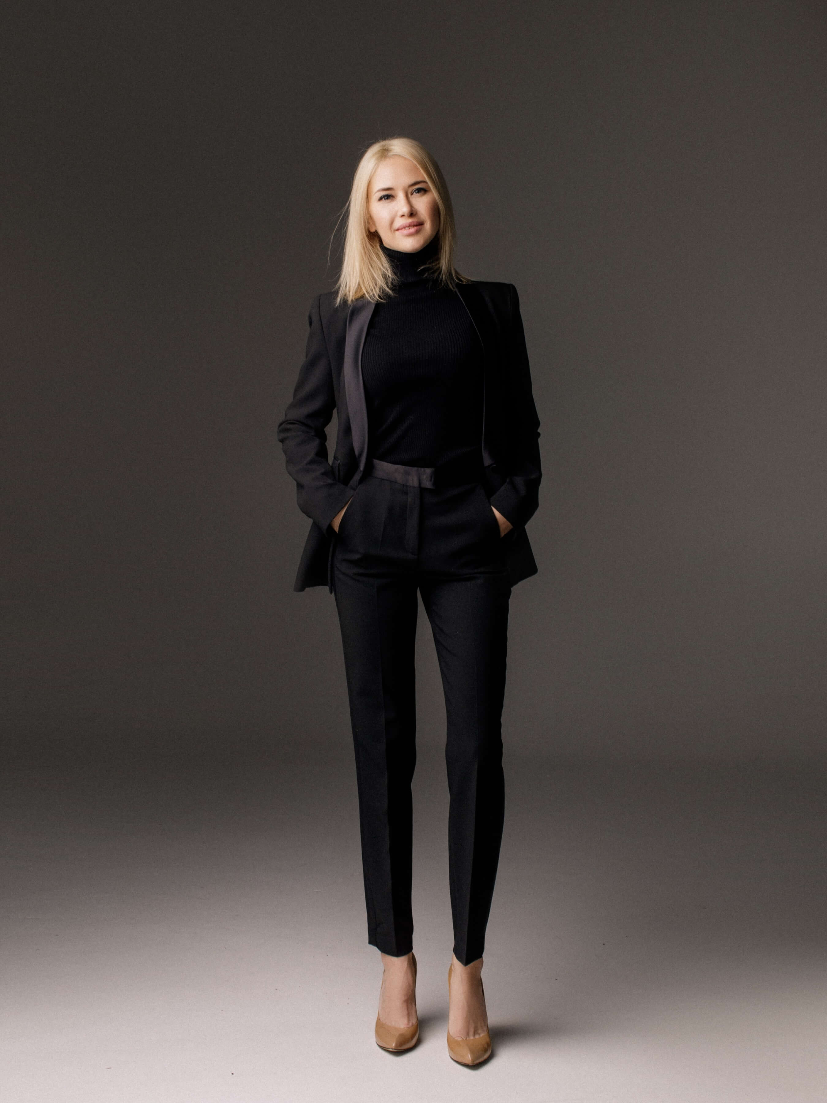 a woman with professional suit