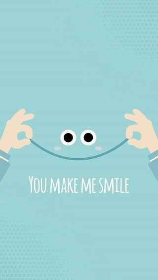 smiling cartoon face lock screen wallpaper