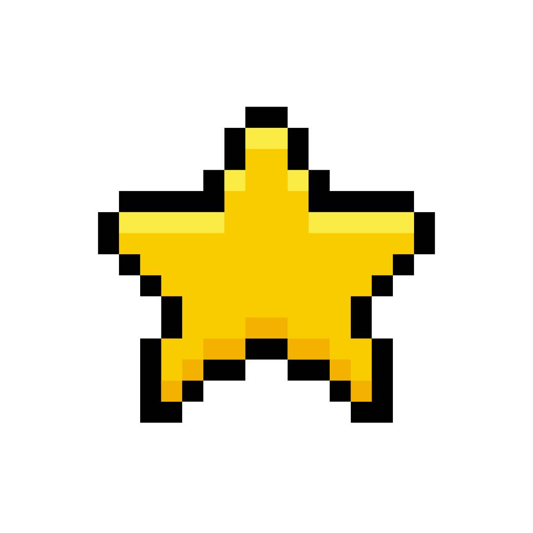 bright yellow start pixel art image