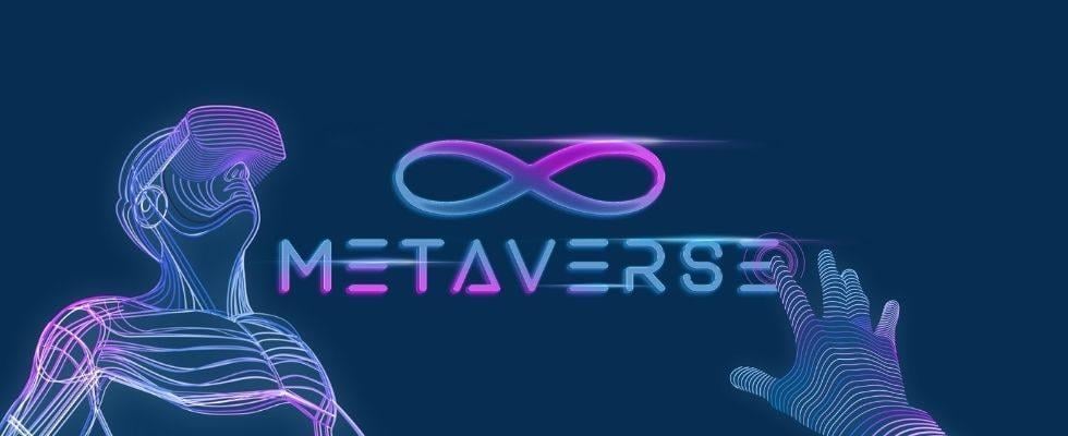 metaverse and its logo, digital human made up by curved lines