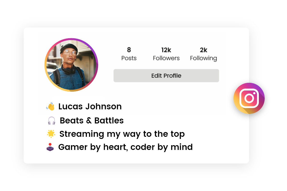 stylish gaming bio for instagram