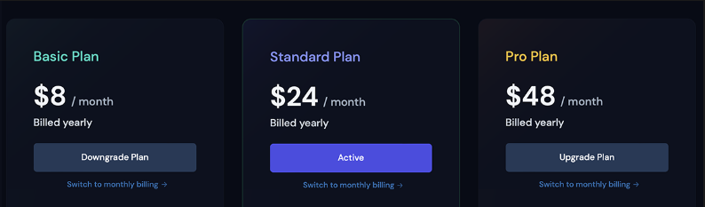 subscription plan of midjourney