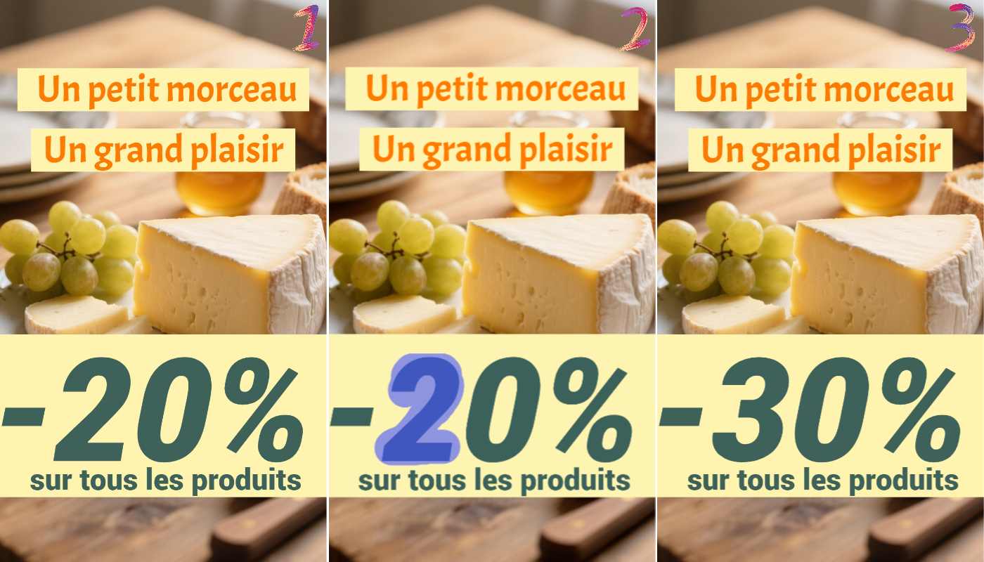 supprimer texte sur photo pour augmenter la réduction du produit de fromage
