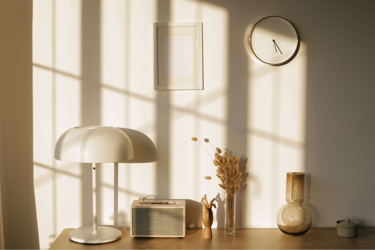 table lamps and other things in natural light