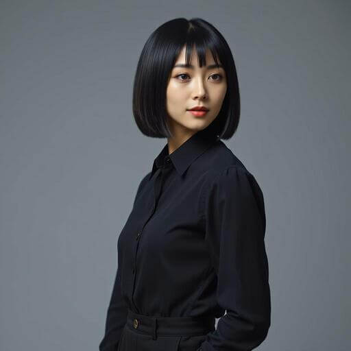 黒い服を着た女性