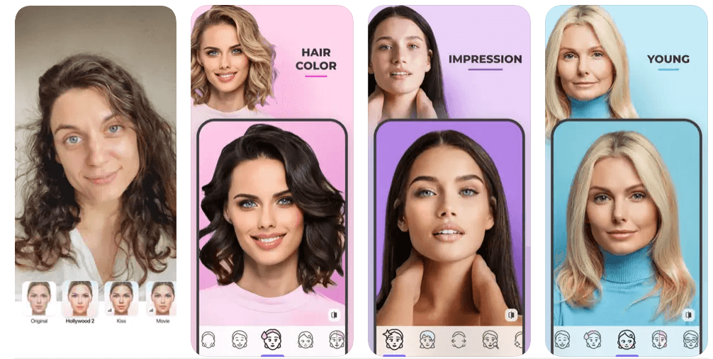 the FaceApp screenshots from apple app store