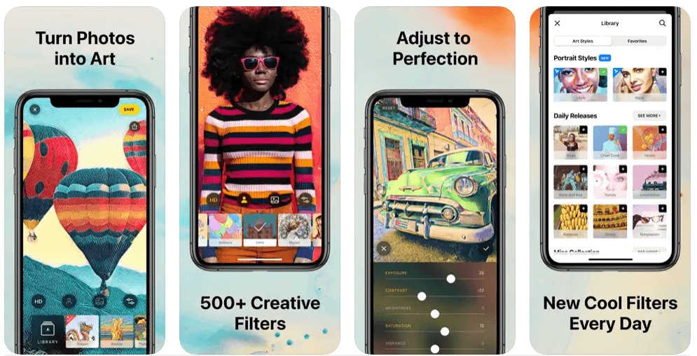 the Prisma app screenshots from apple app store