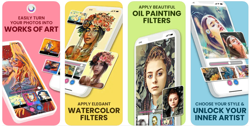 the Watercolor Effect Art Filters app screenshots from apple app store