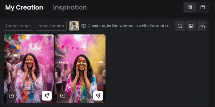 the image of fotor ui that shows the process of downloading generated image