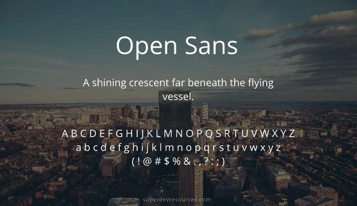 the open sans font