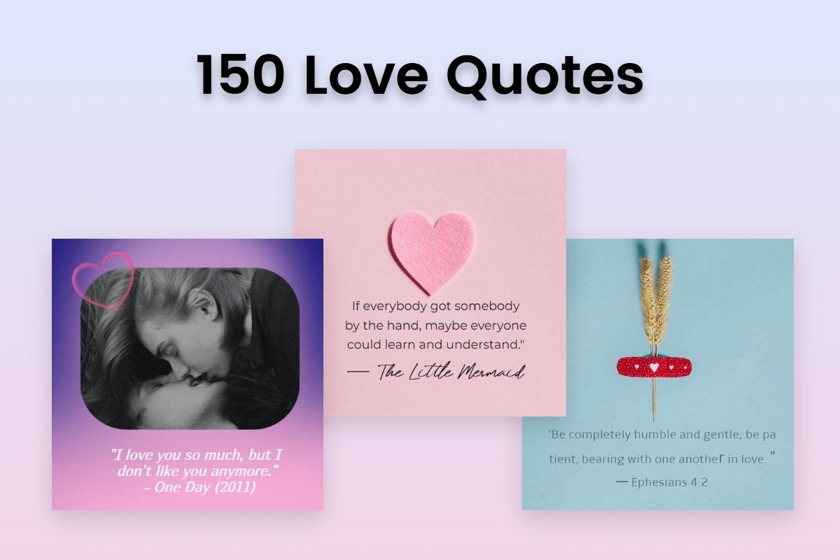 three love quotes made on fotor