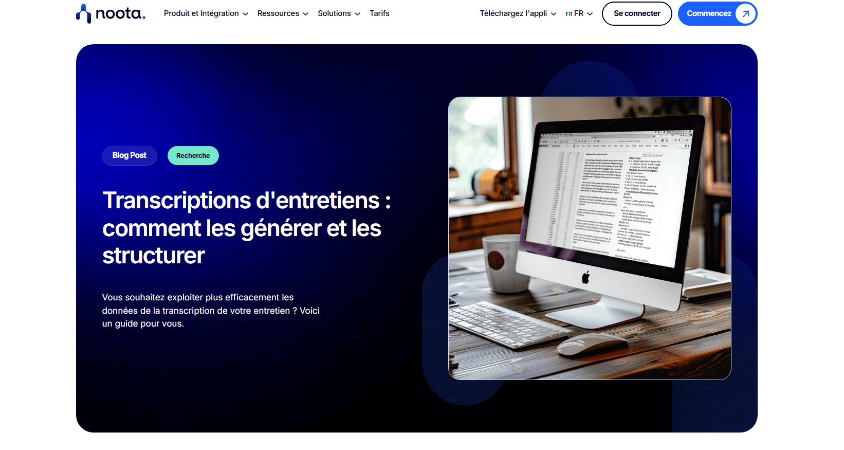 transcription pour entretien embauche de noota
