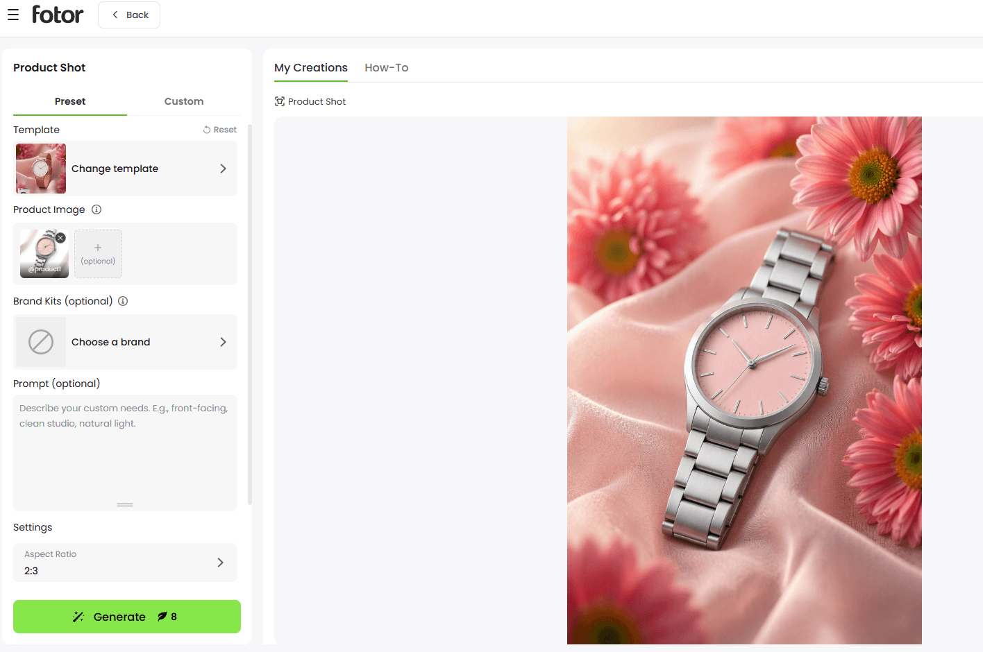 turn a flat watch image into a visual storytelling ad