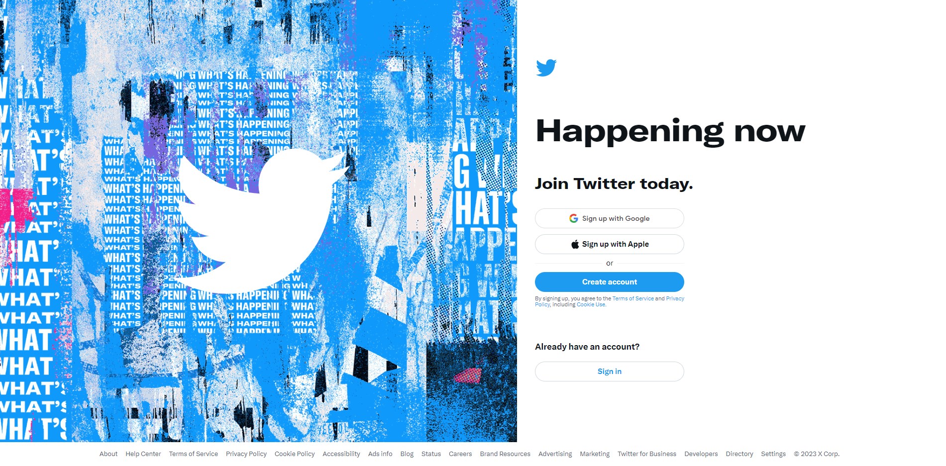 twitter homepage