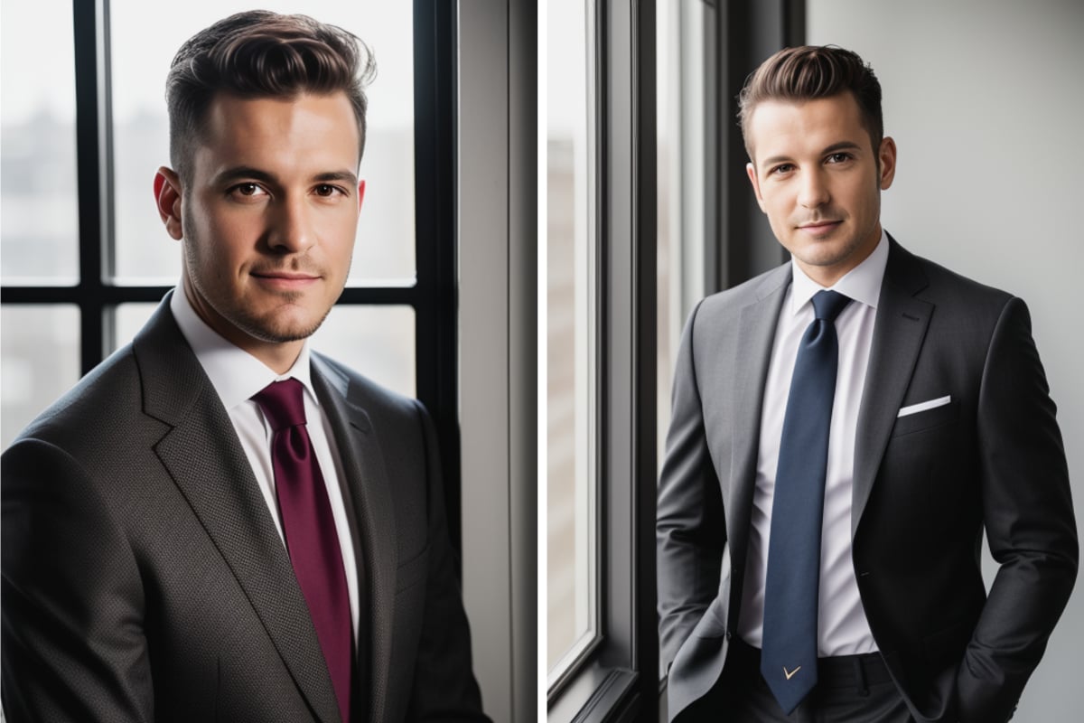 two male business headshot examples