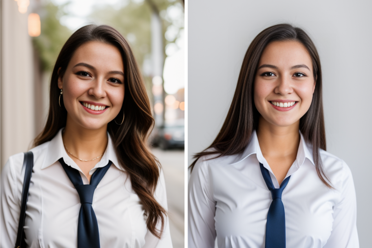 two modern corporate headshots