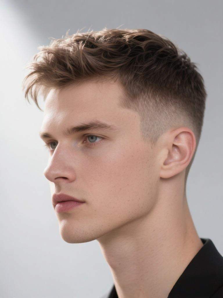 un bel homme avec une coupe taper