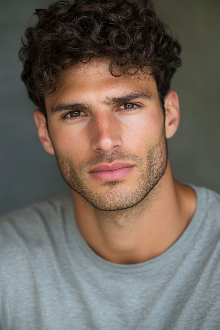 un homme avec une coupe de cheveux homme tendance et charmante Curly hair