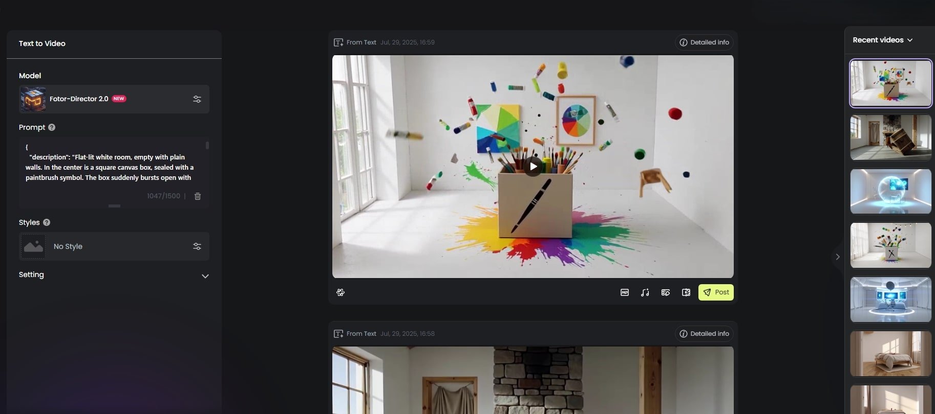 use fotor ai video generator to create trendy veo room explosion