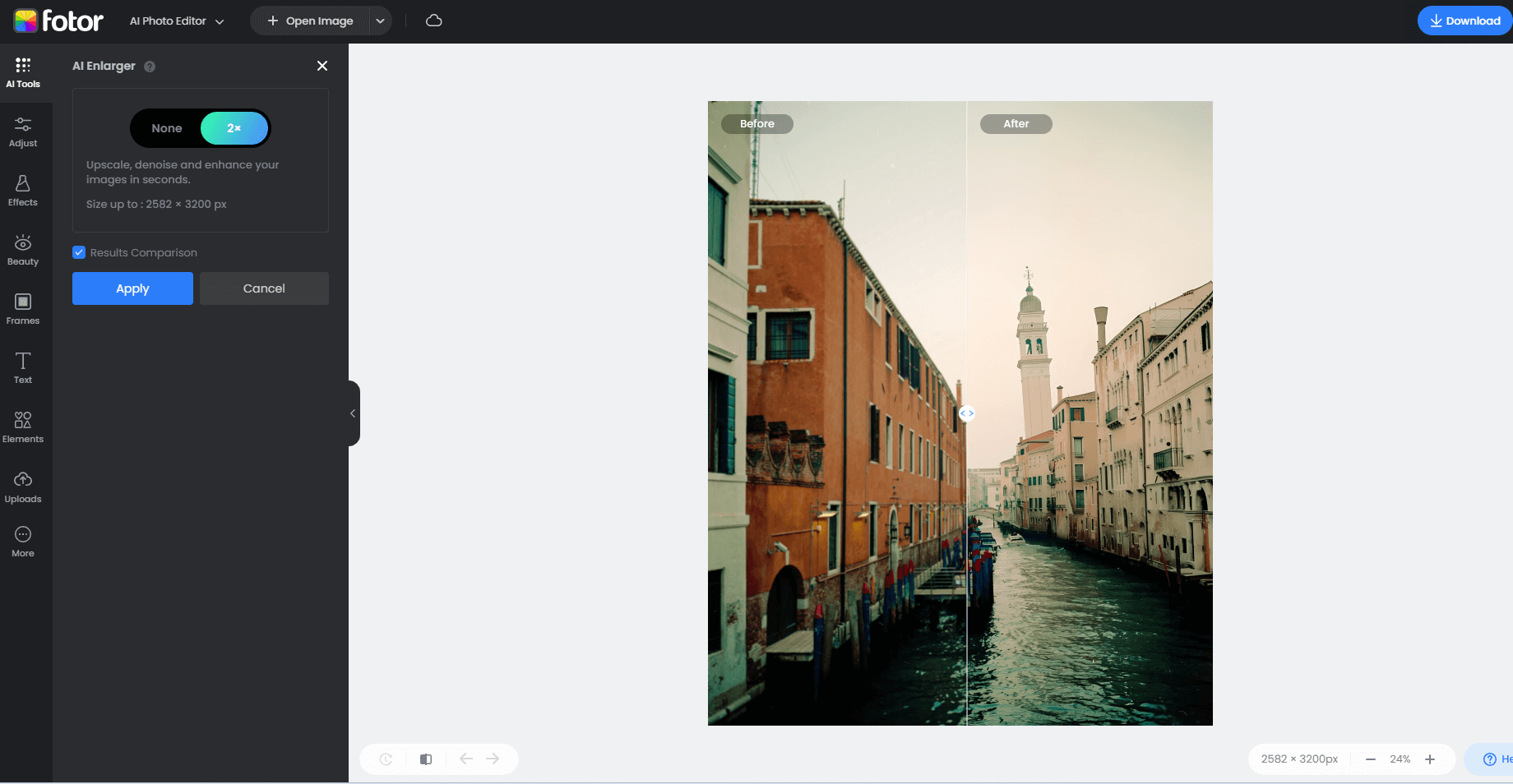 use fotor image enlarger to enlarge an image without losing quality