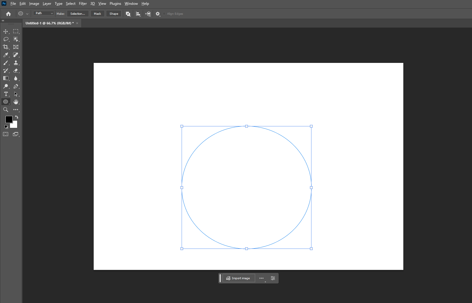 use the ellipse tool to draw a circle in photoshop
