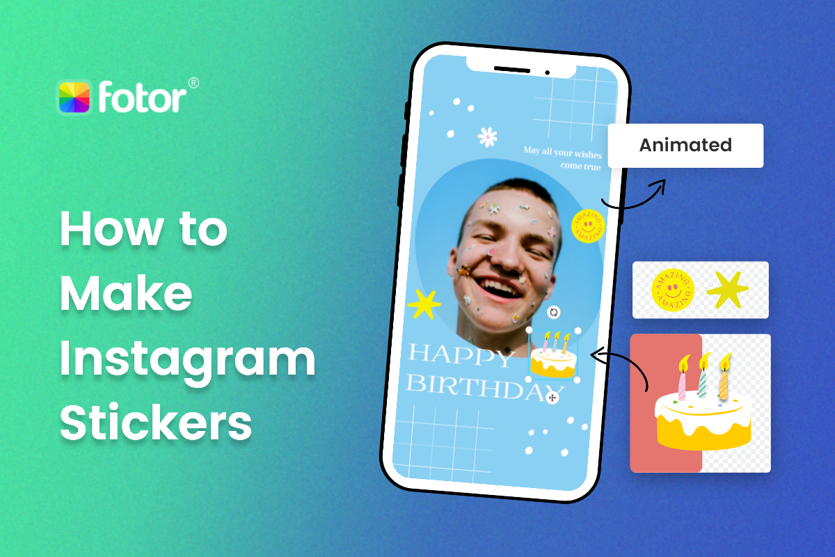 user fotor online background remover to make custom stickers from pictures for Instagram story