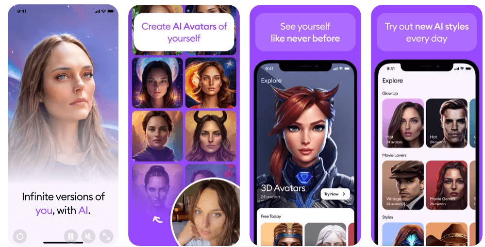 user interface screenshots of the Dawn AI app