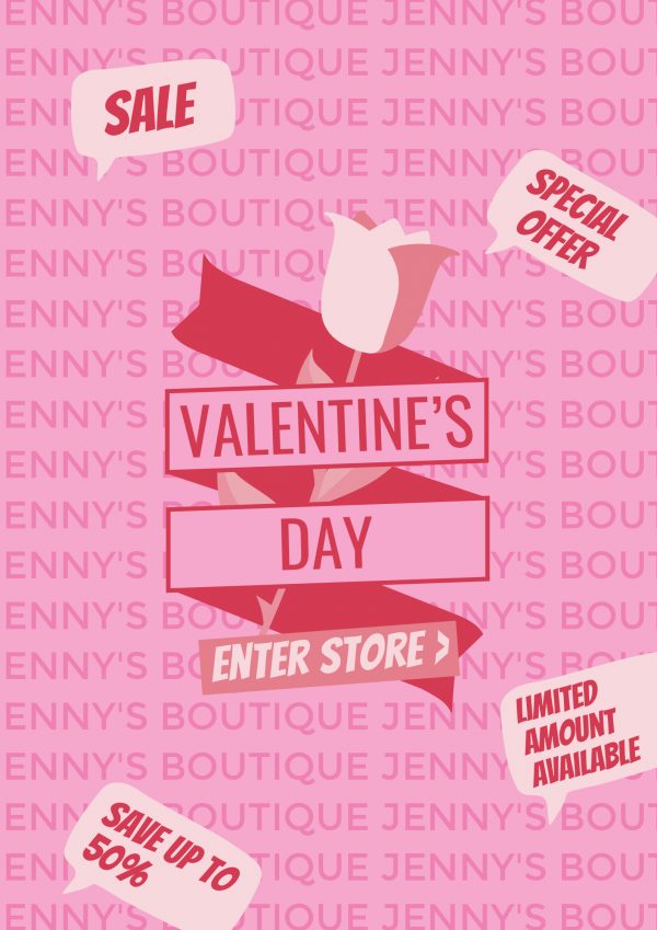 valentine’s day sale poster