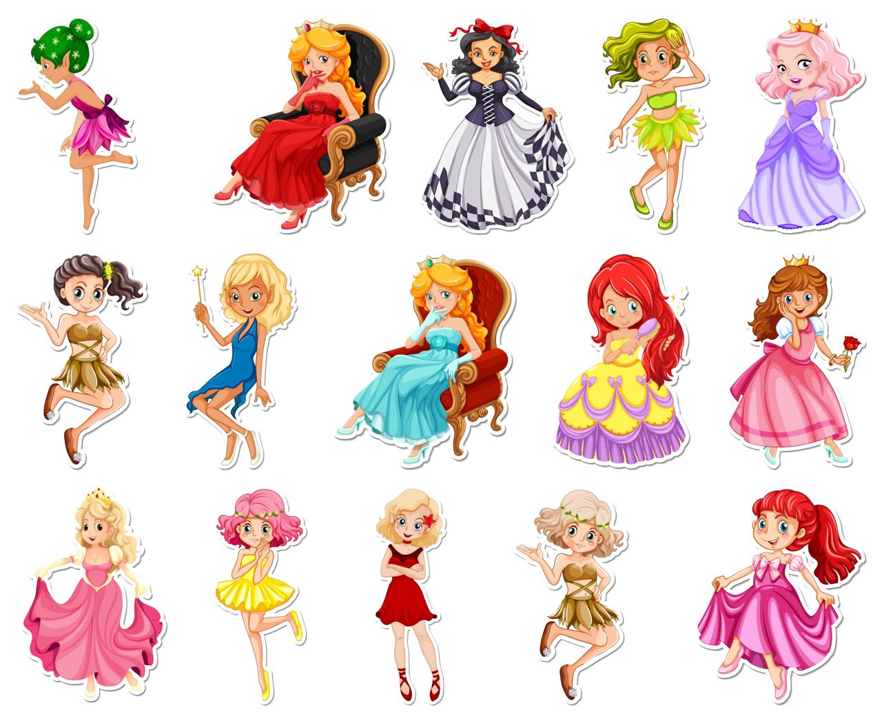 various barbie style princesses