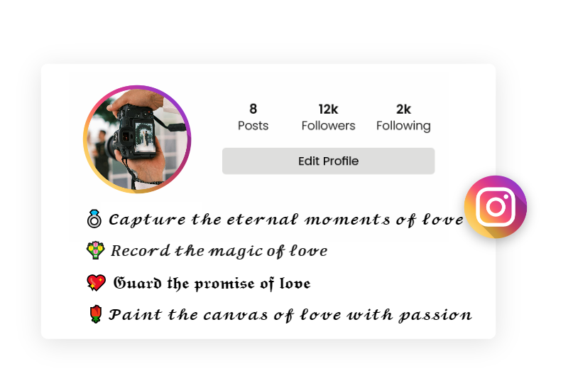 a wedding photographer shooting a wedding couple