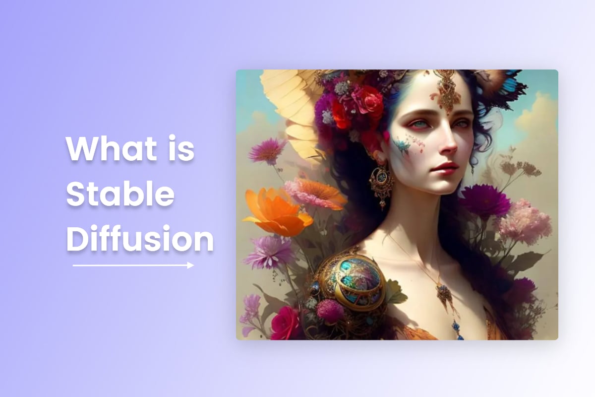 banner of what is stable diffusion and an ai art work