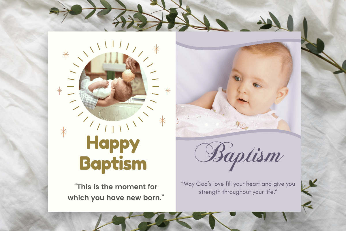 two baptism card templates on fotor