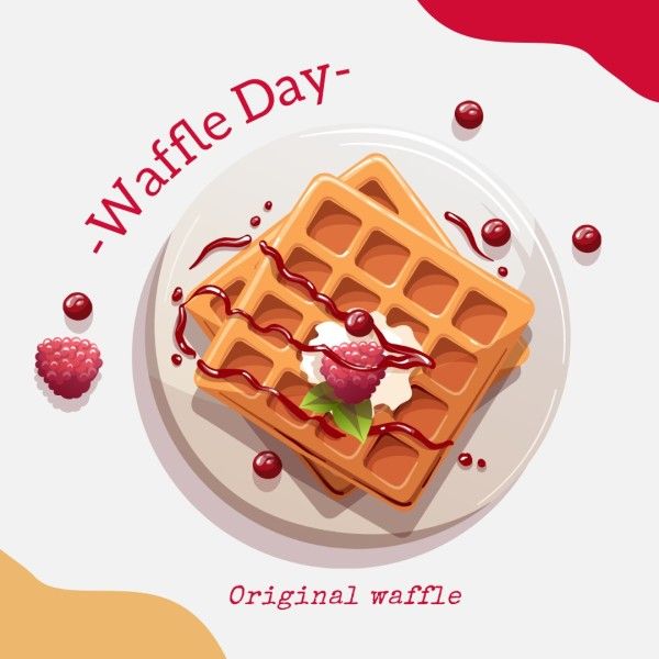 white and orange illustration waffle day