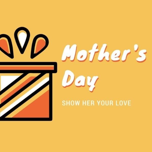yellow gift mothers day instagram post template