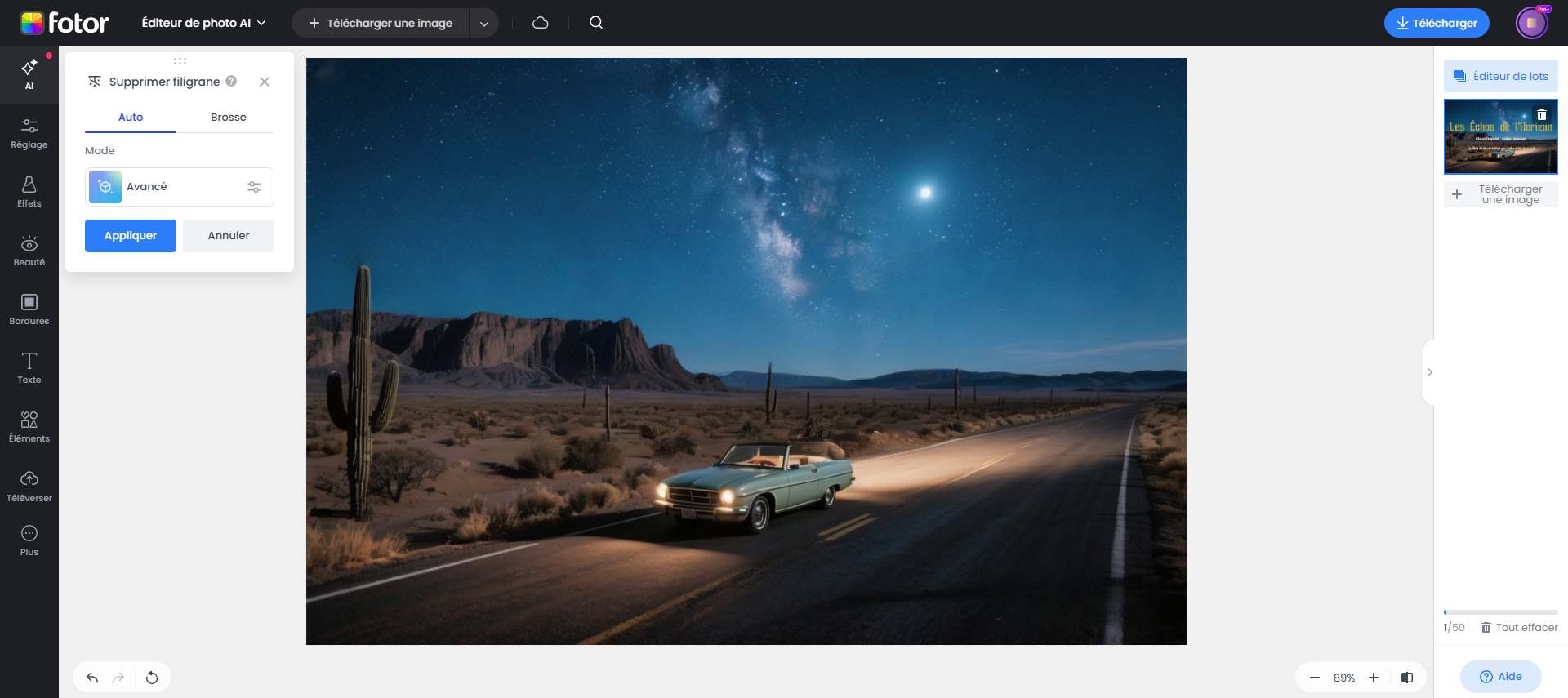 étape 3 effaceur de texte de Fotor va effacer texte sur image en ligne gratuitement