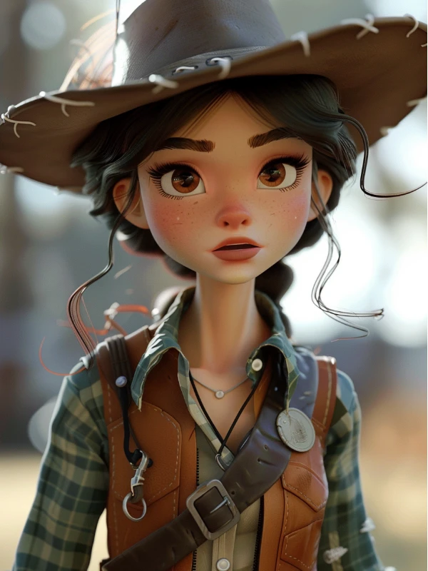 3 D style female game character