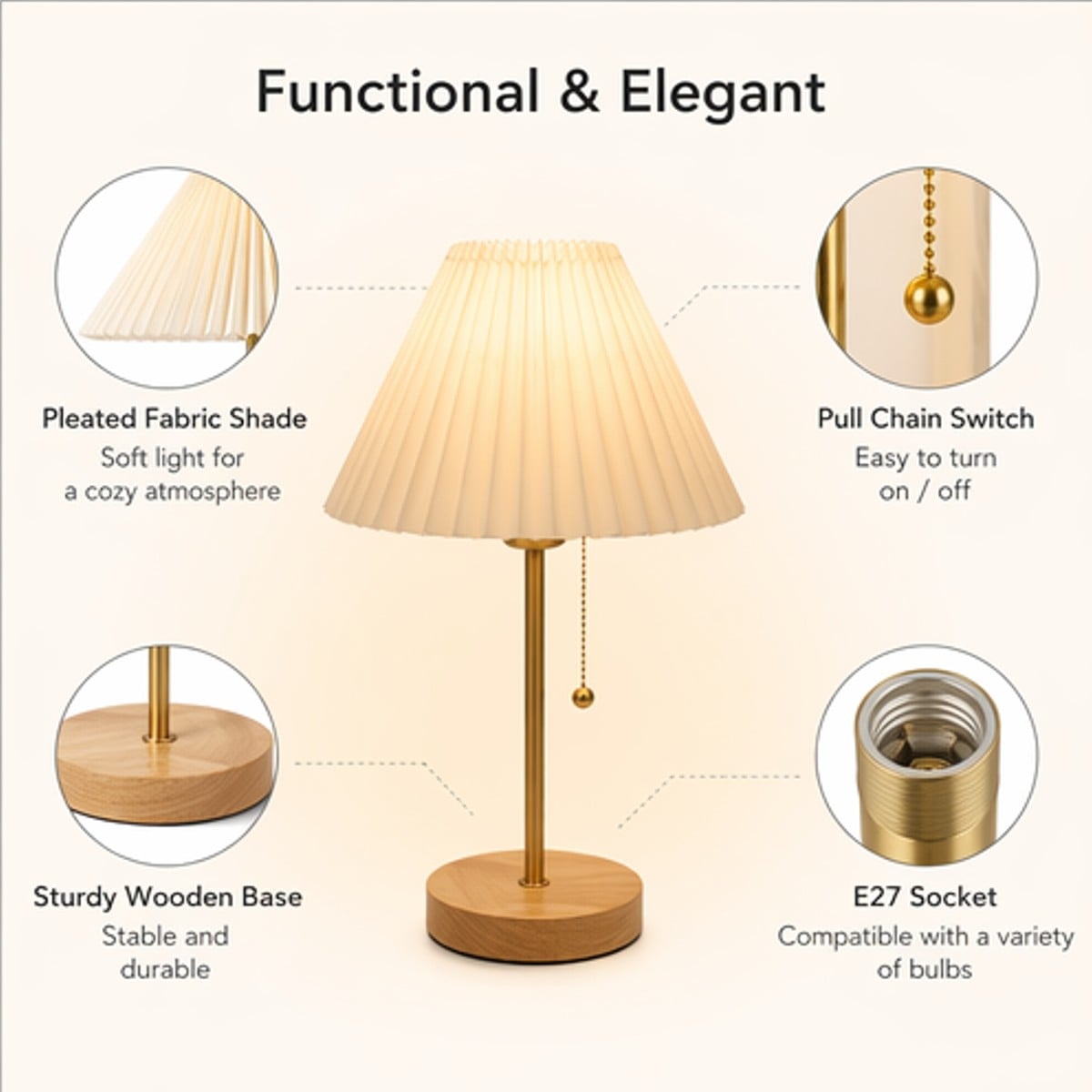 A feature highlights image of the table lamp