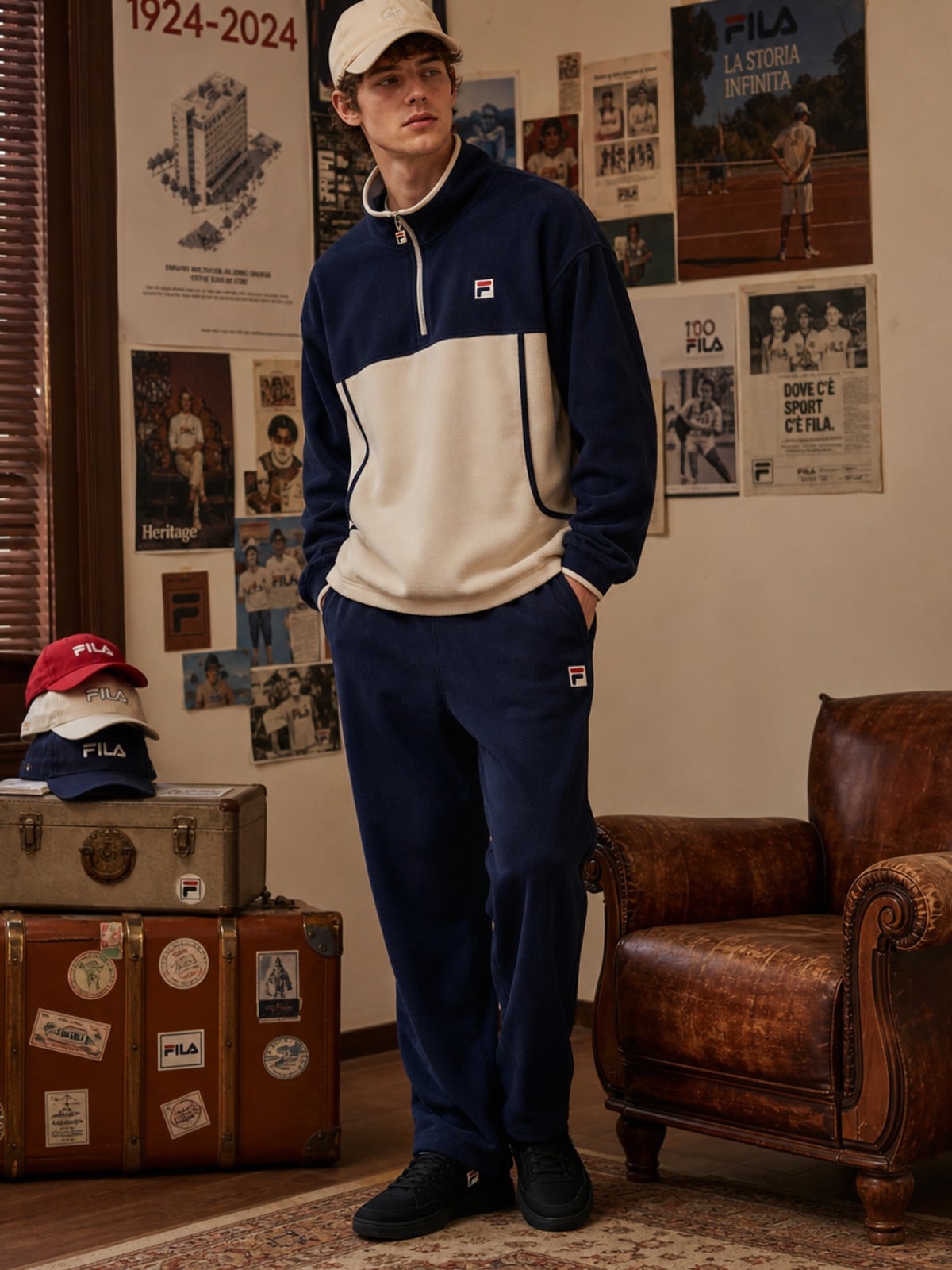 A male lookbook image showing a man with sportwear generated by free Midjourney ai image generator