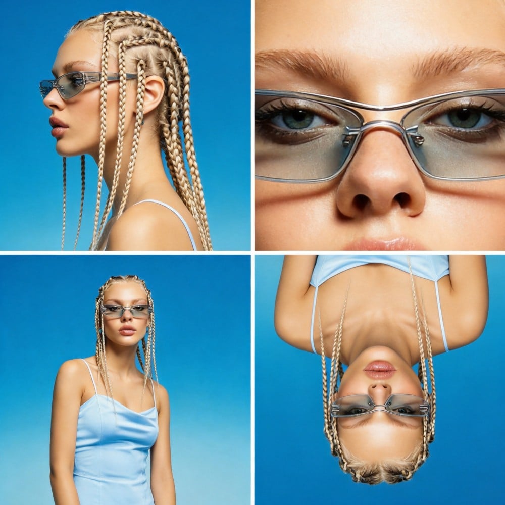 A multi angle model image generated by Flux 2