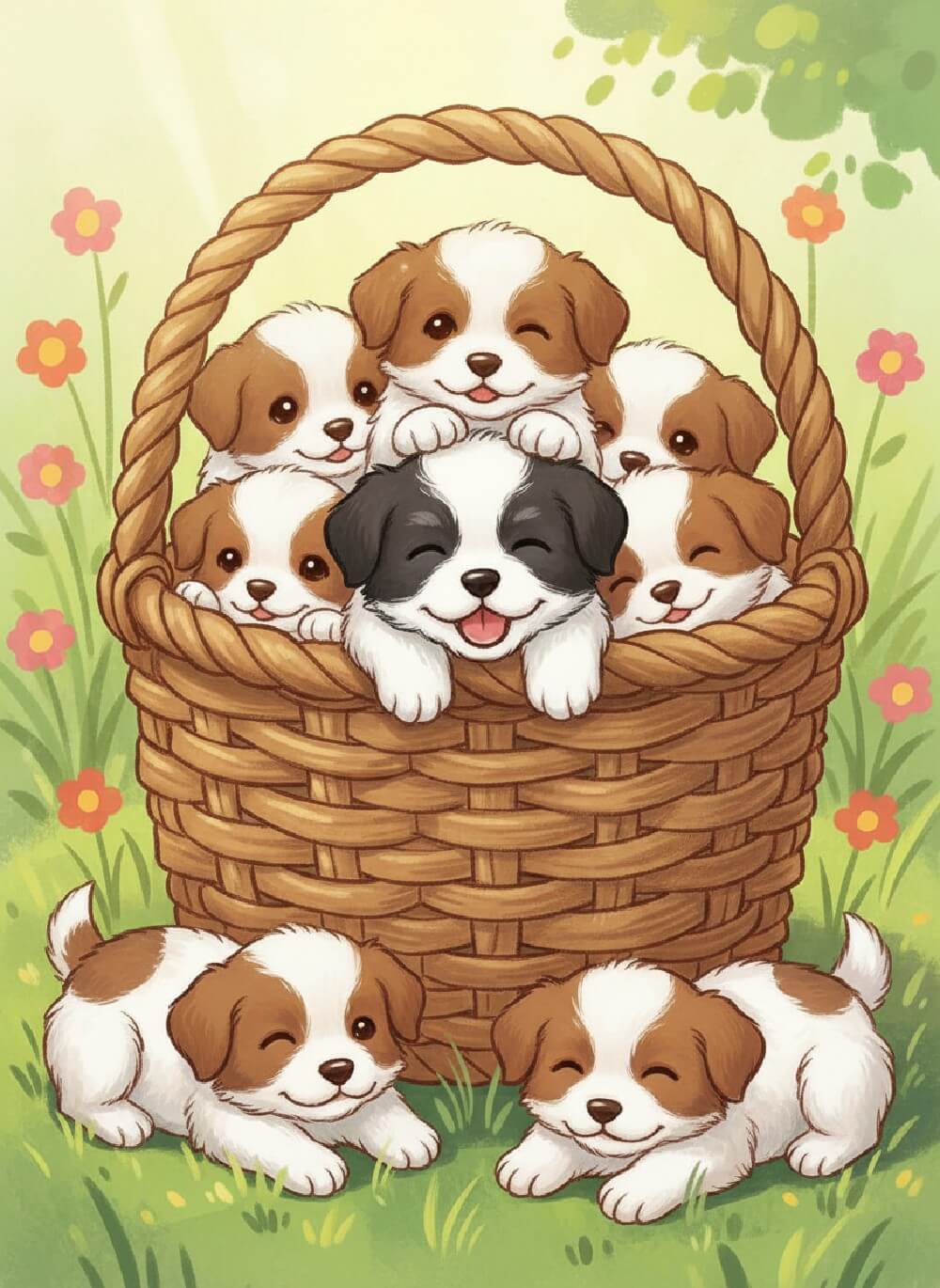 AI book illustration sample in cute digital style